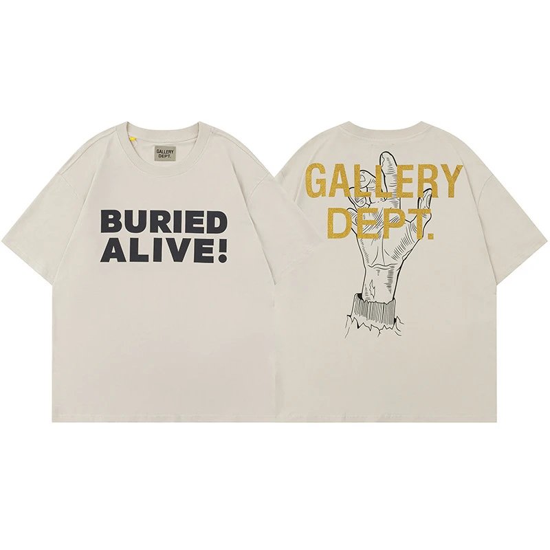 Gallery Dept. T-Shirts Graphic Print Short-Sleeve T-Shirt — Apricot color D 110