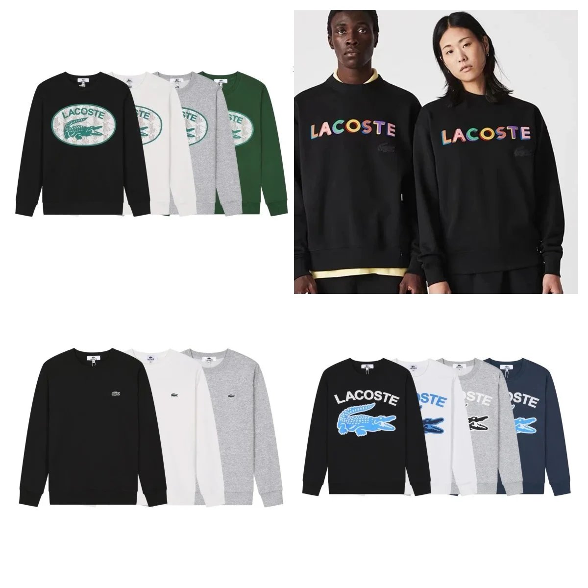 Lacoste Black Crewneck Sweatshirt