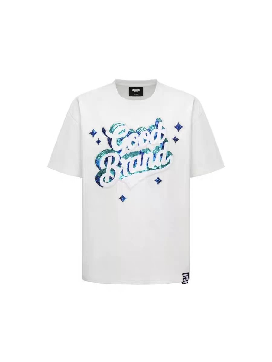 GOODBAI T-Shirts Oversized short-sleeve logo graphic T-shirt — 99 white