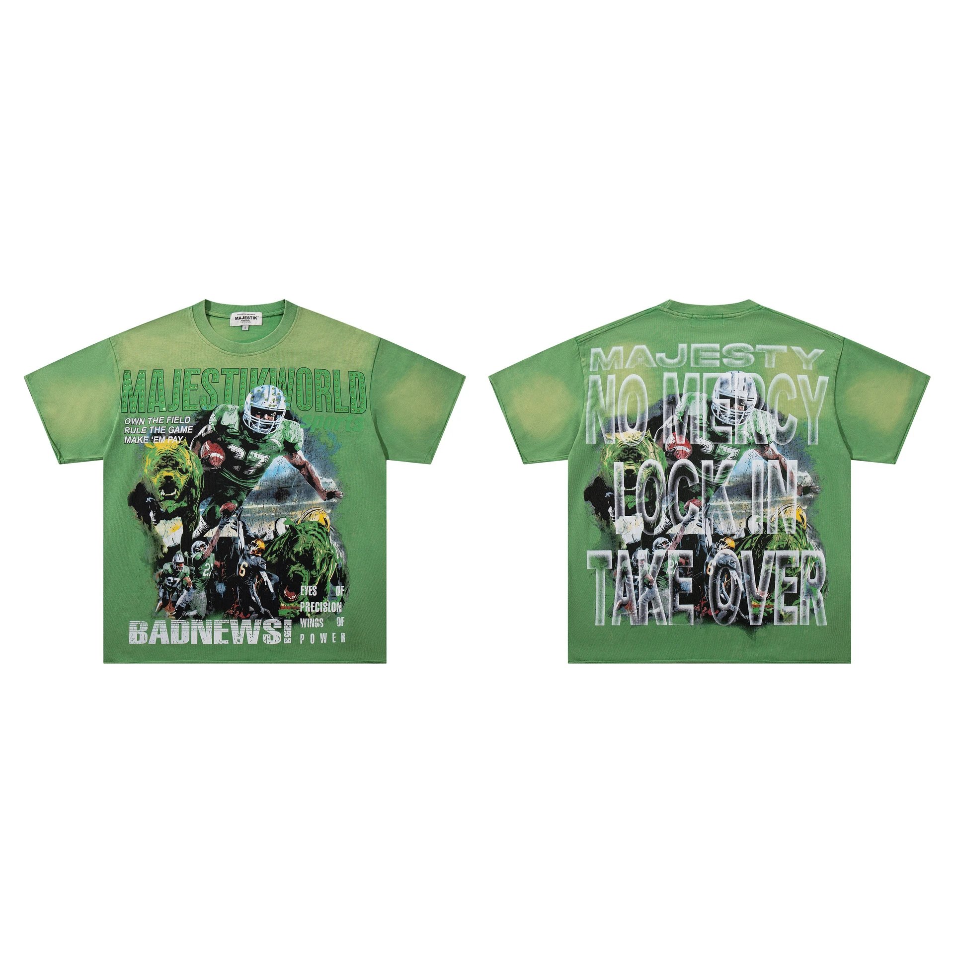 Majestik T-Shirts Graphic short-sleeve T-shirt — M 2637 Green