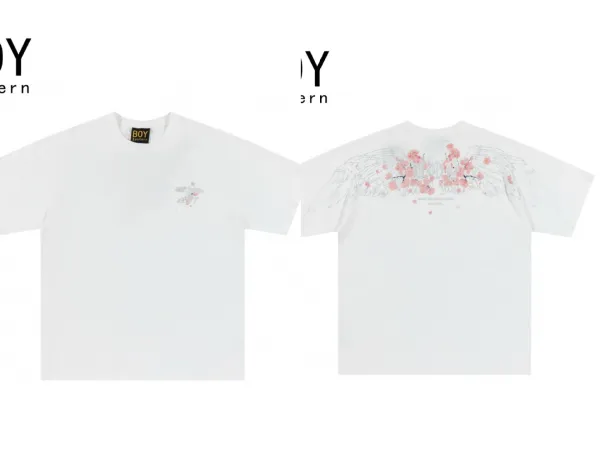 Design BOY Eastern Cherry Blossom Wing T-Shirt White T-Shirts - 1