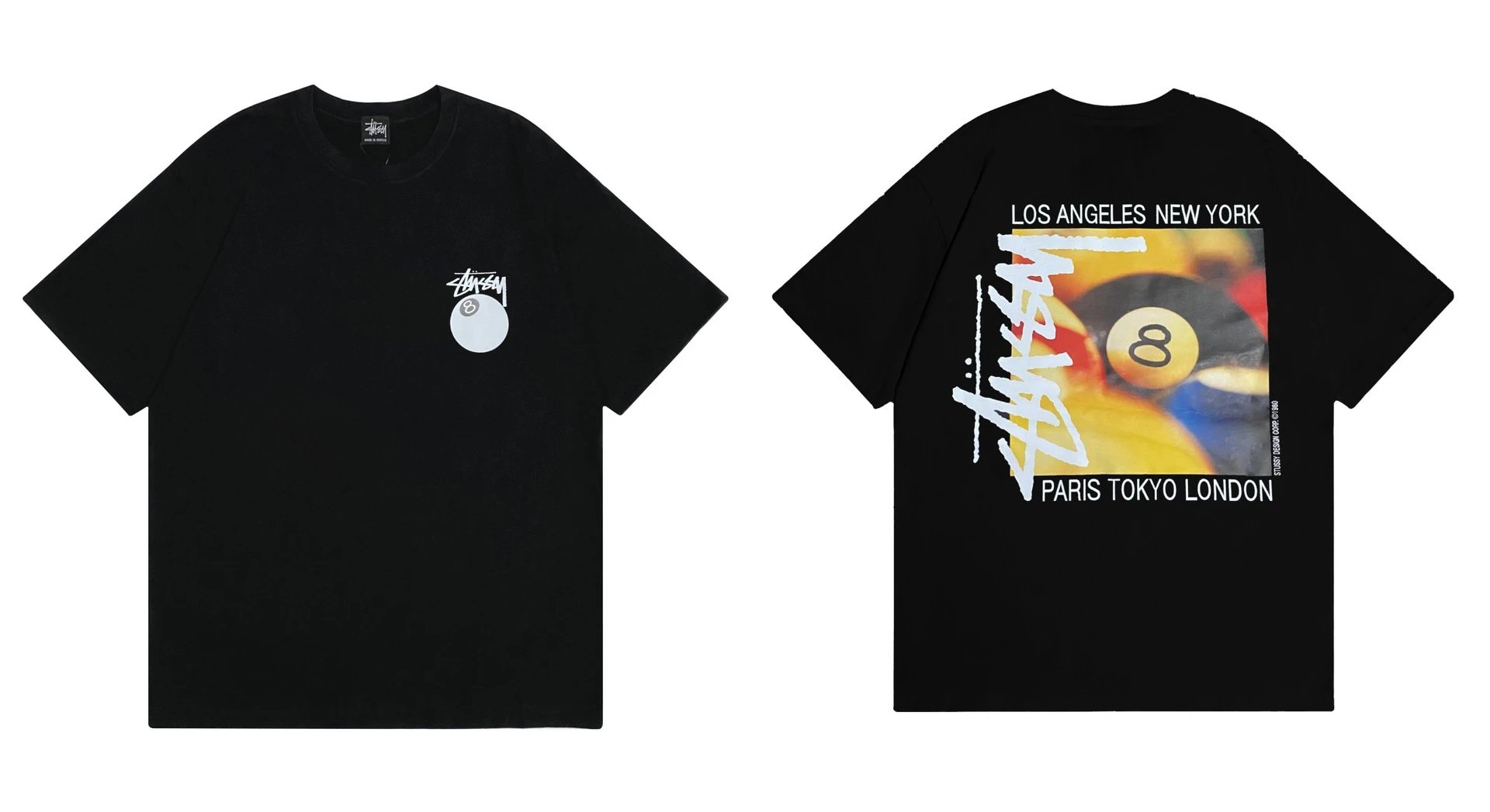 Stüssy T-Shirts Graphic Print Short-Sleeve — 937 black