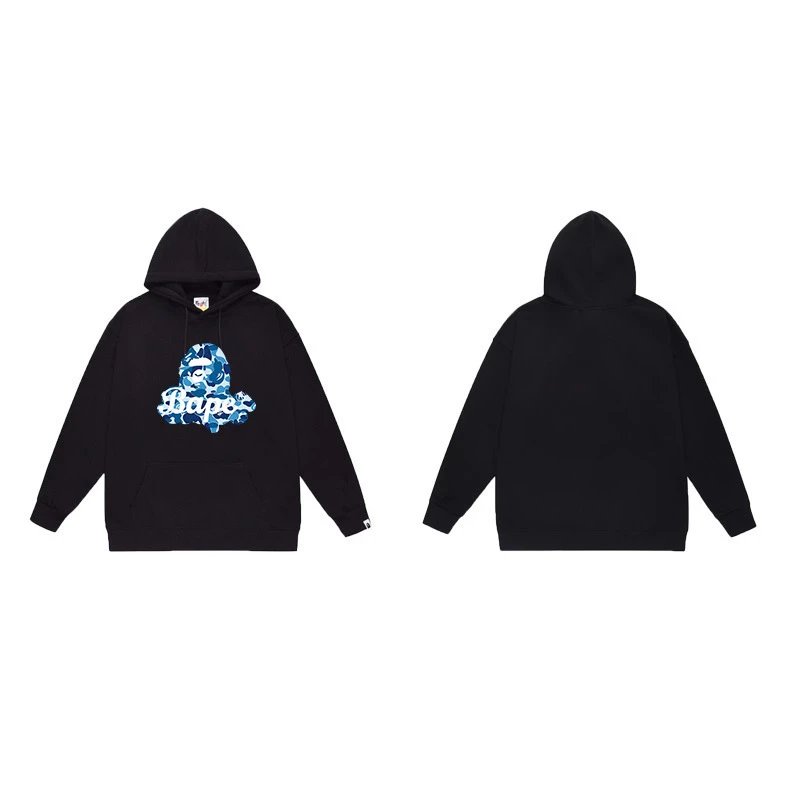 BAPE Hoodies & Sweatshirts Ape Head Graphic Pullover Hoodie — 7046 Black and blue