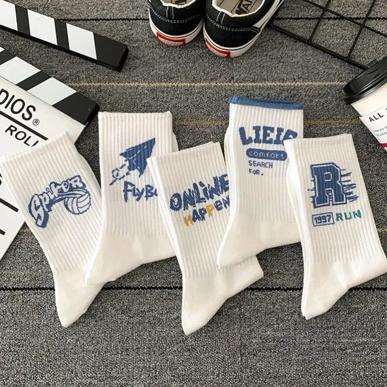 Unbranded Socks Ribbed Crew with Assorted Graphic Prints — 【5 Double installation】C group 1+2+4+6+7