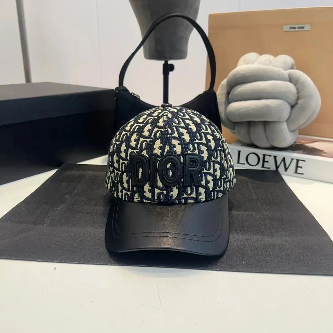 Dior Hats Oblique Monogram Baseball Cap with Leather Brim image 3
