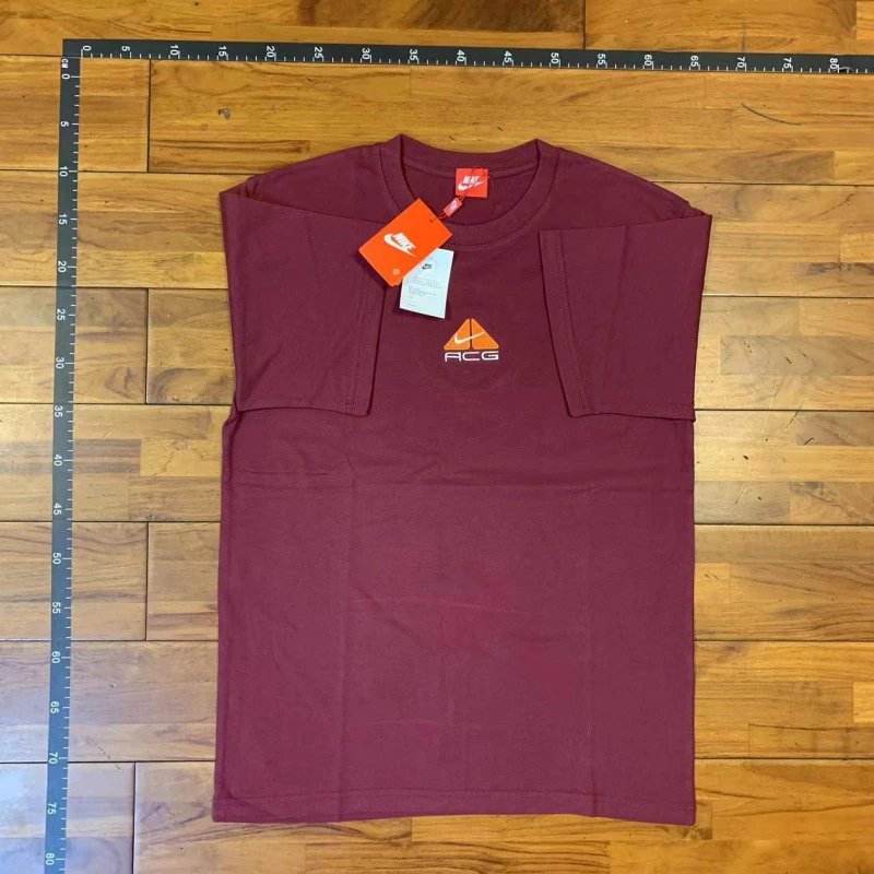 Nike T-Shirts ACG logo crew-neck short-sleeve T-shirt — Wine red