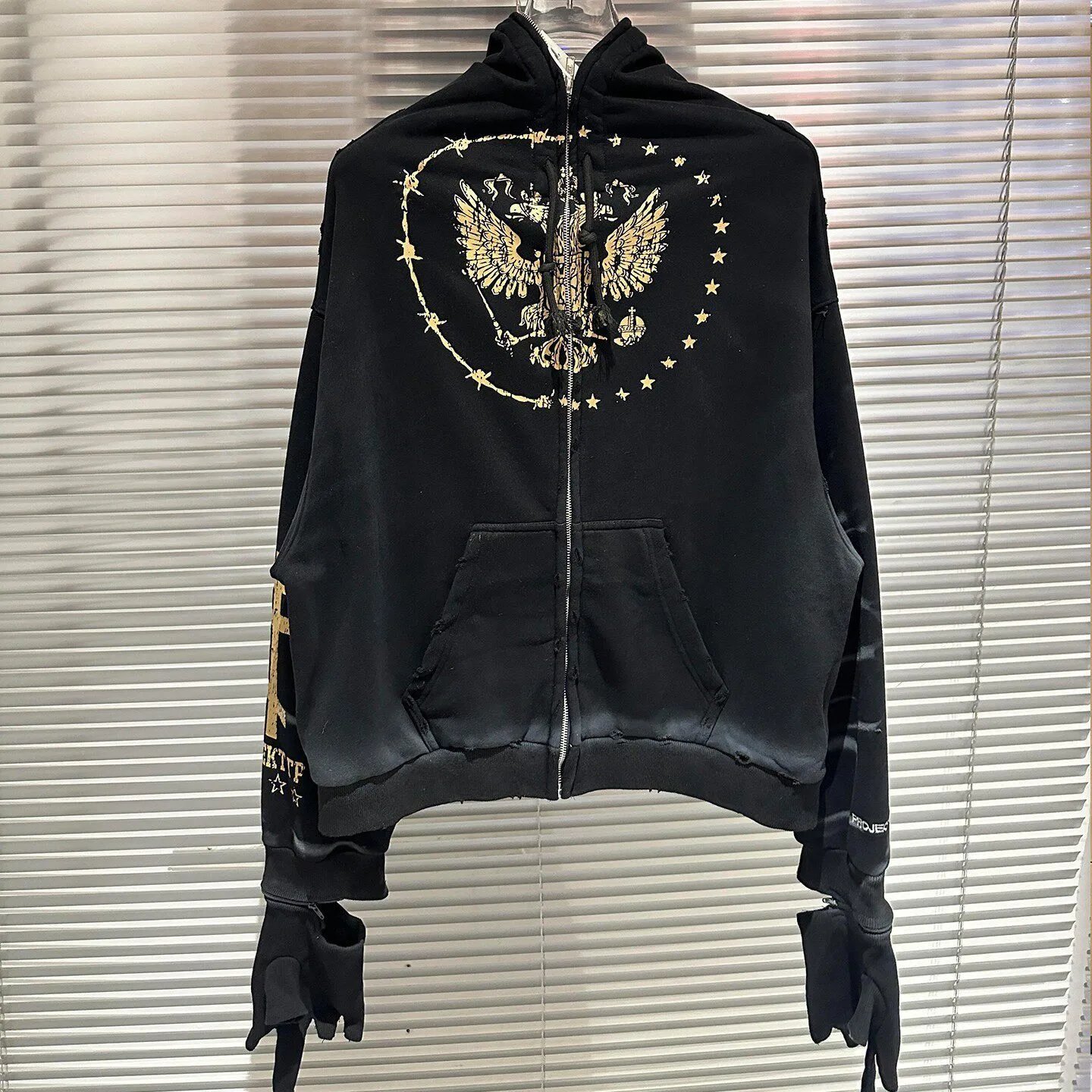 Project G/R Hoodies & Sweatshirts Distressed Zip-Up Hoodie image 5