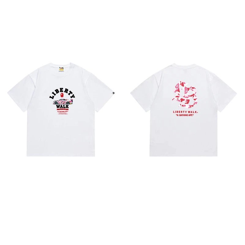 BAPE T-Shirts Graphic Print Crewneck T-Shirt — 1242 white
