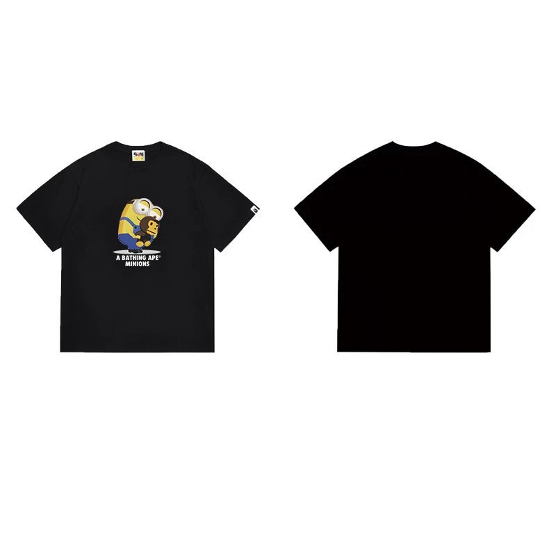 BAPE T-Shirts Graphic Print Crewneck T-Shirt — 1235 black