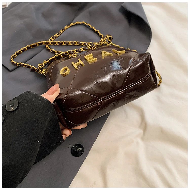 Chanel CHEAL Bucket Bag Black Patent Leather Chain Strap Handbags - 45