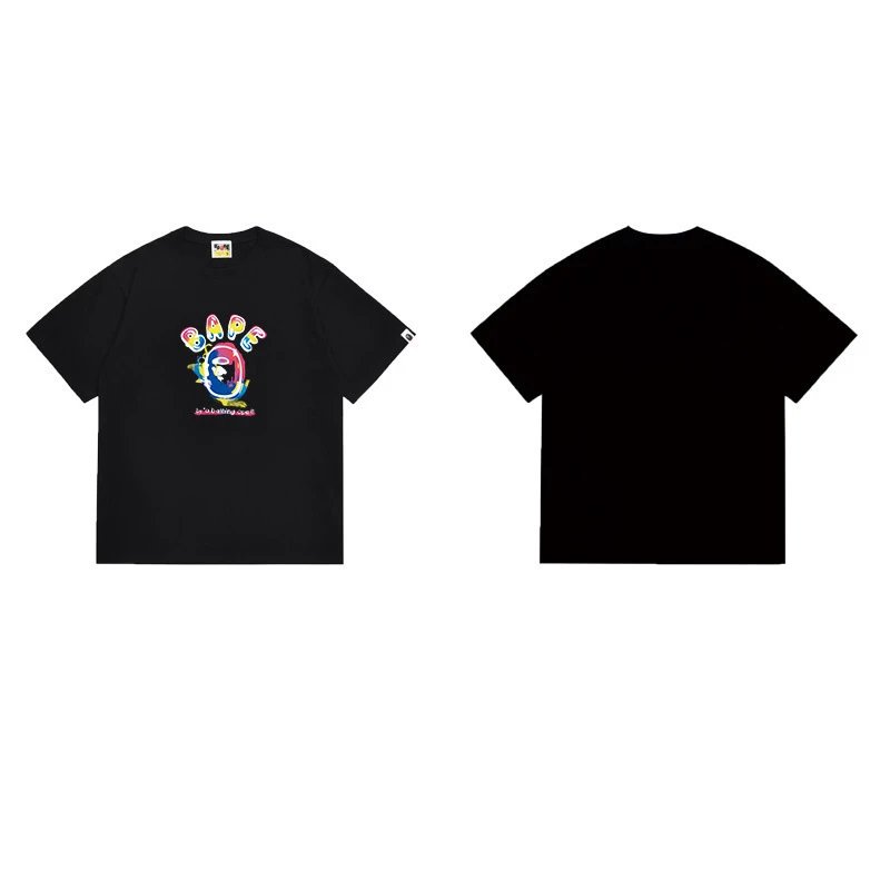 BAPE T-Shirts Graphic Print Crewneck T-Shirt — 1236 black