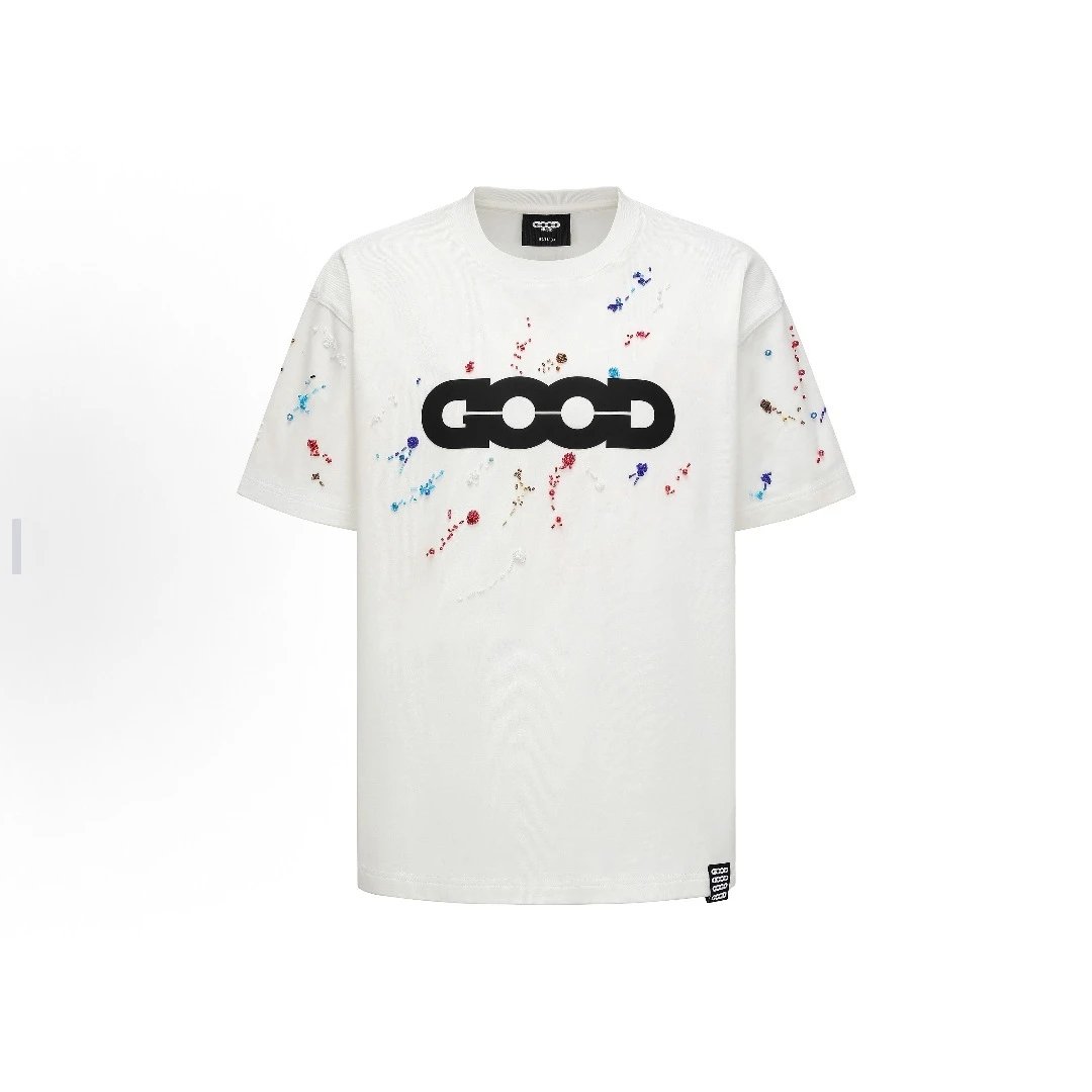 GOODBAI T-Shirts Oversized short-sleeve logo graphic T-shirt — 93 white