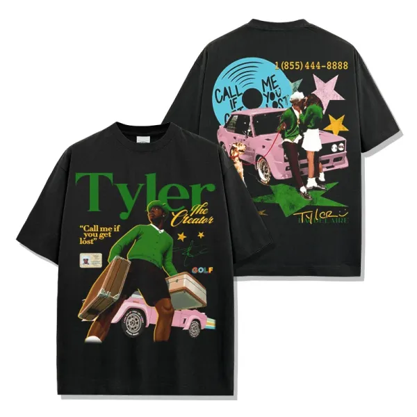 Cactus Jack GOLF Wang Tyler The Creator 'Call Me If You Get Lost' Graphic T-Shirt Black T-Shirts - 1