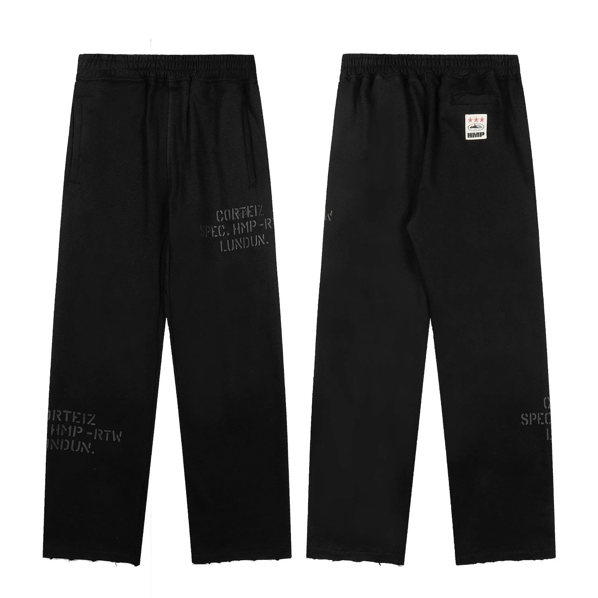 Corteiz Hoodies & Sweatshirts Zip-up hooded sweatshirt with embroidered chest emblem — 522 Black trousers