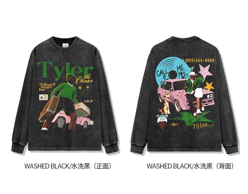 Cactus Jack GOLF Wang Tyler The Creator 'Call Me If You Get Lost' Long Sleeve T-Shirt Black T-Shirts - 8