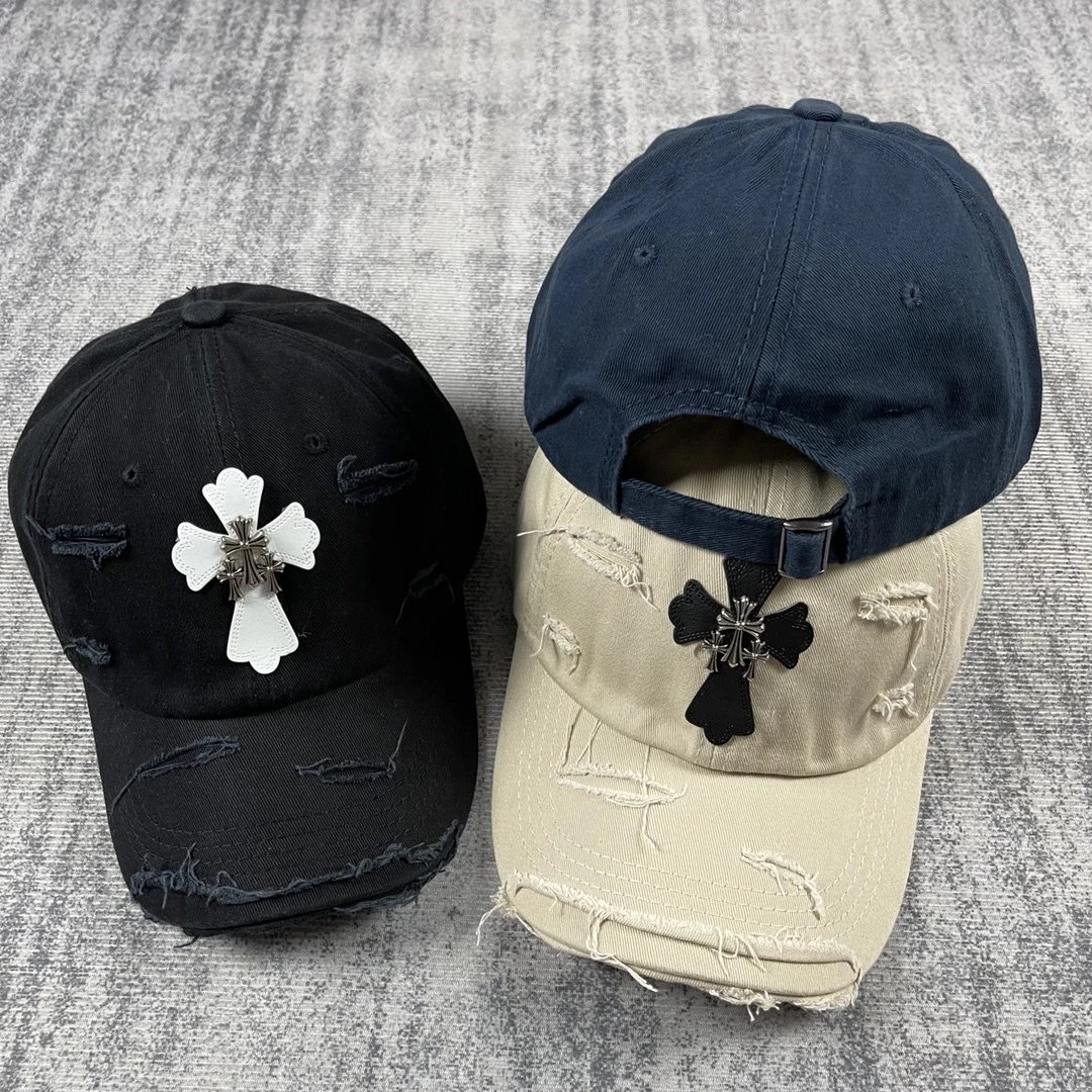 Design Distressed Flower Embroidery Baseball Cap Beige - 45