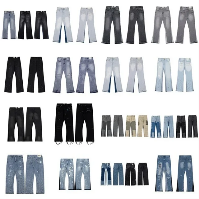 Unbranded Jeans Wide-leg distressed patchwork product detail image 2