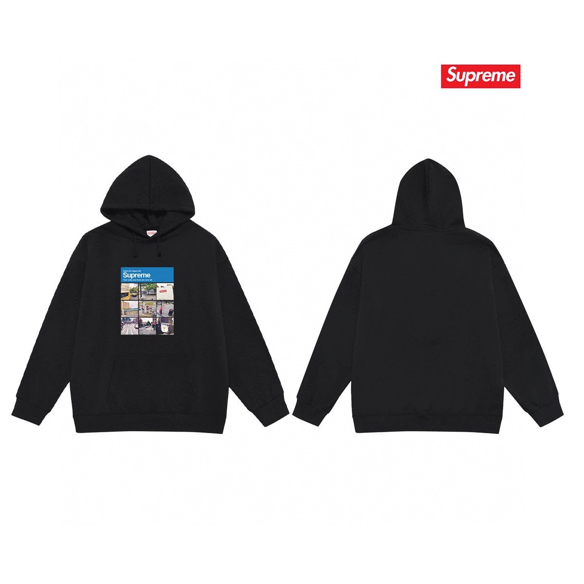 Supreme Hoodies & Sweatshirts Fleece-lined hooded sweatshirt with logo graphic — 06-1 Fleece-lined style