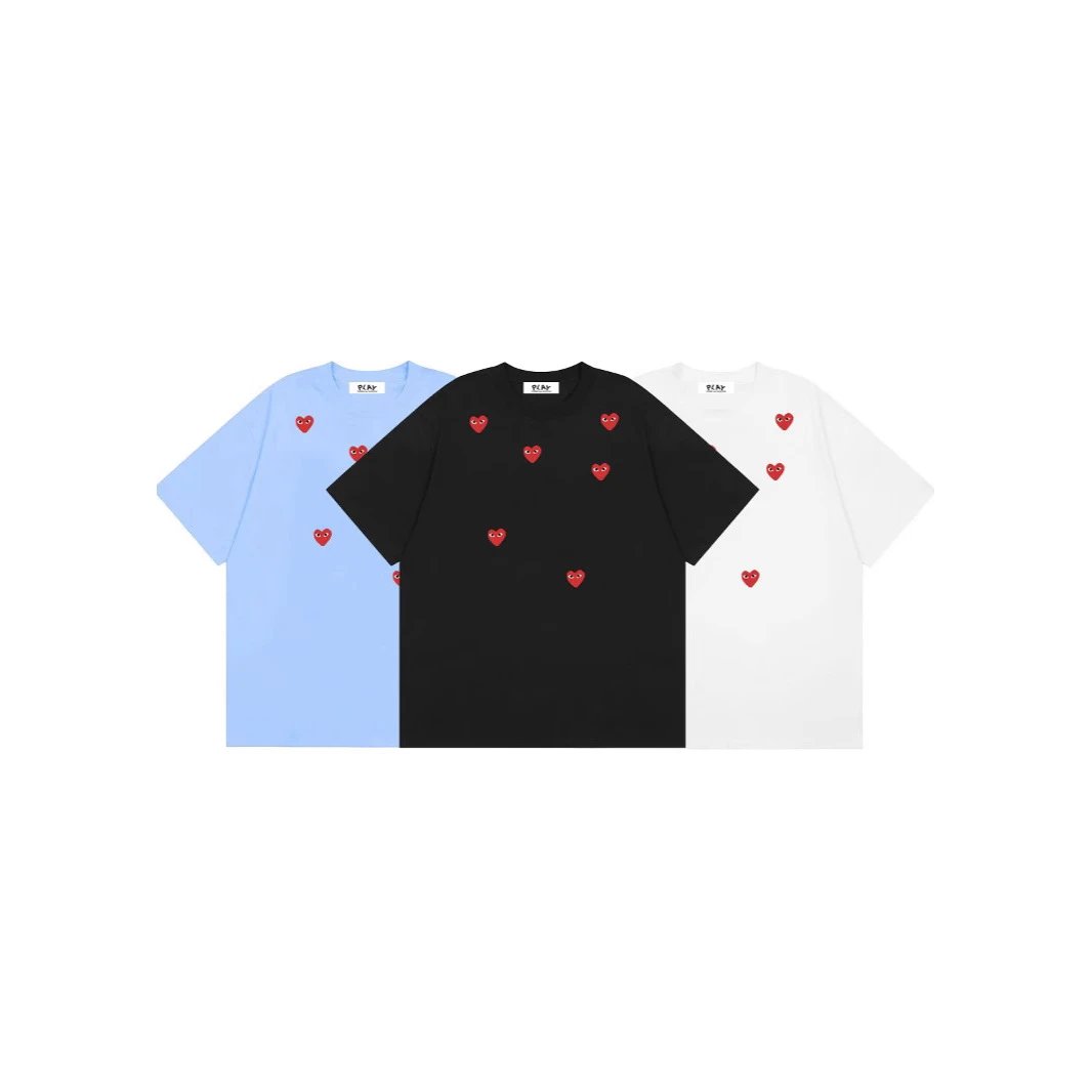 Comme des Garçons T-Shirts PLAY multi-heart print image 2