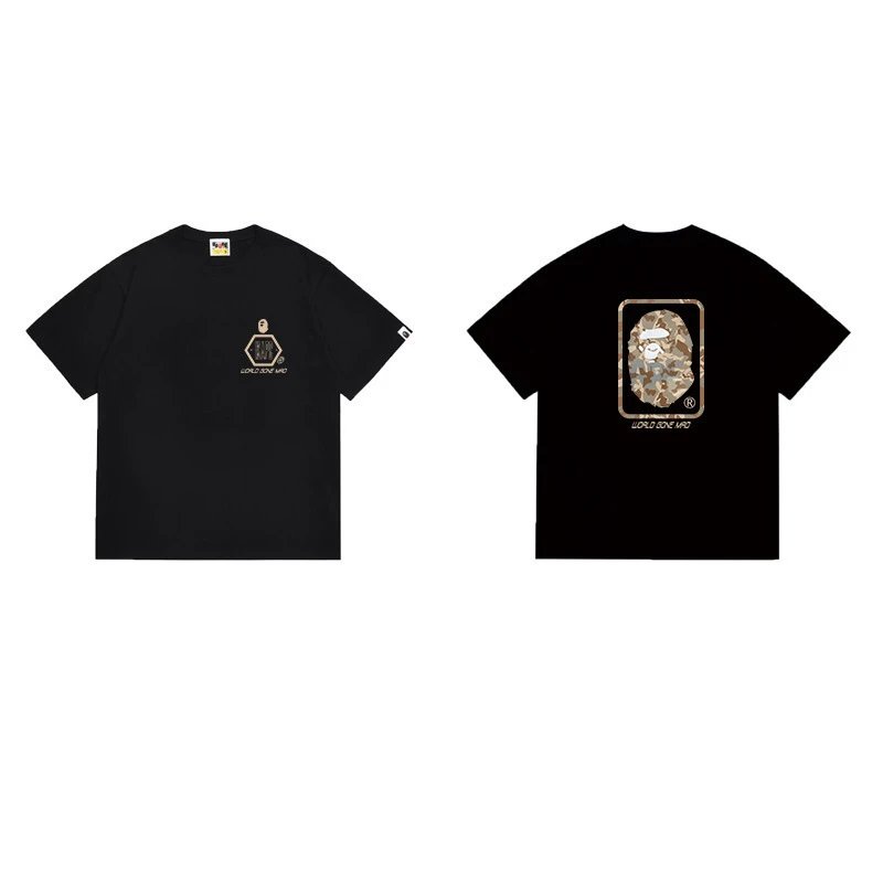 BAPE T-Shirts Graphic Print Crewneck T-Shirt — 1241 black