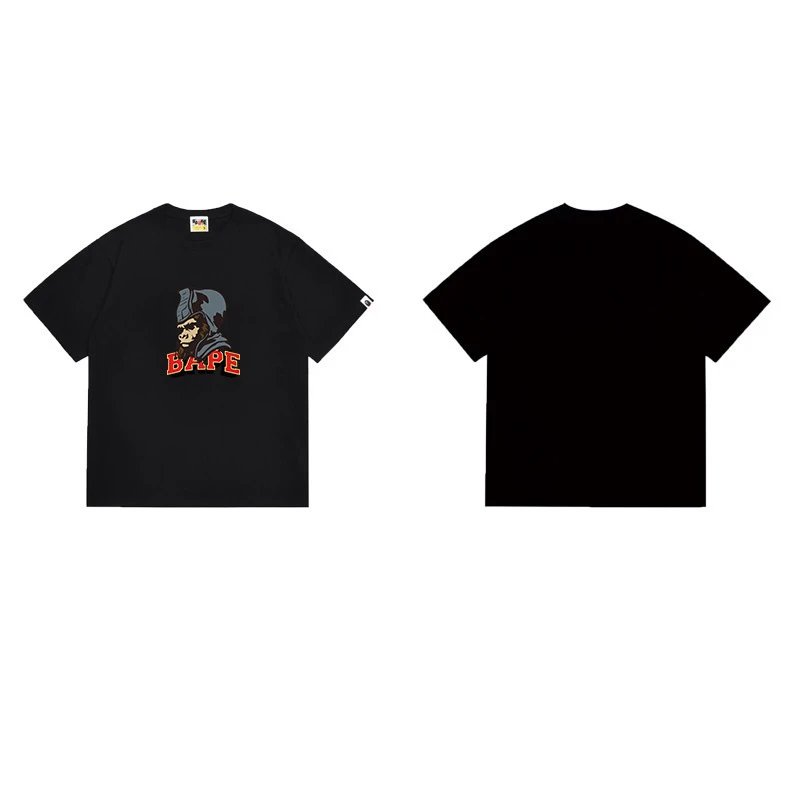BAPE T-Shirts Graphic Print Crewneck T-Shirt — 1230 black
