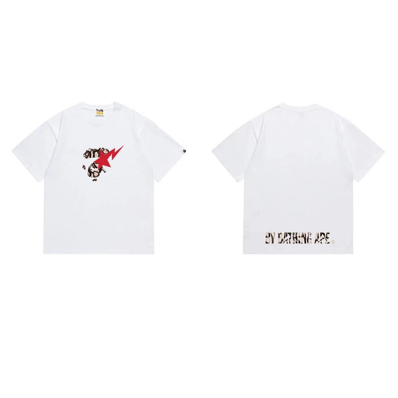 BAPE T-Shirts Graphic Print Crewneck T-Shirt — 1240 white