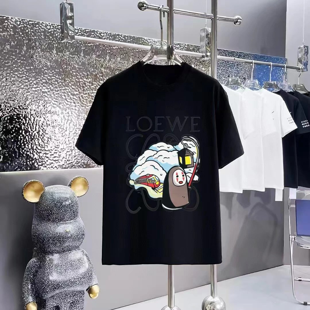 Loewe T-Shirts Short-Sleeve T-Shirt with Anagram Chest Patch — 20