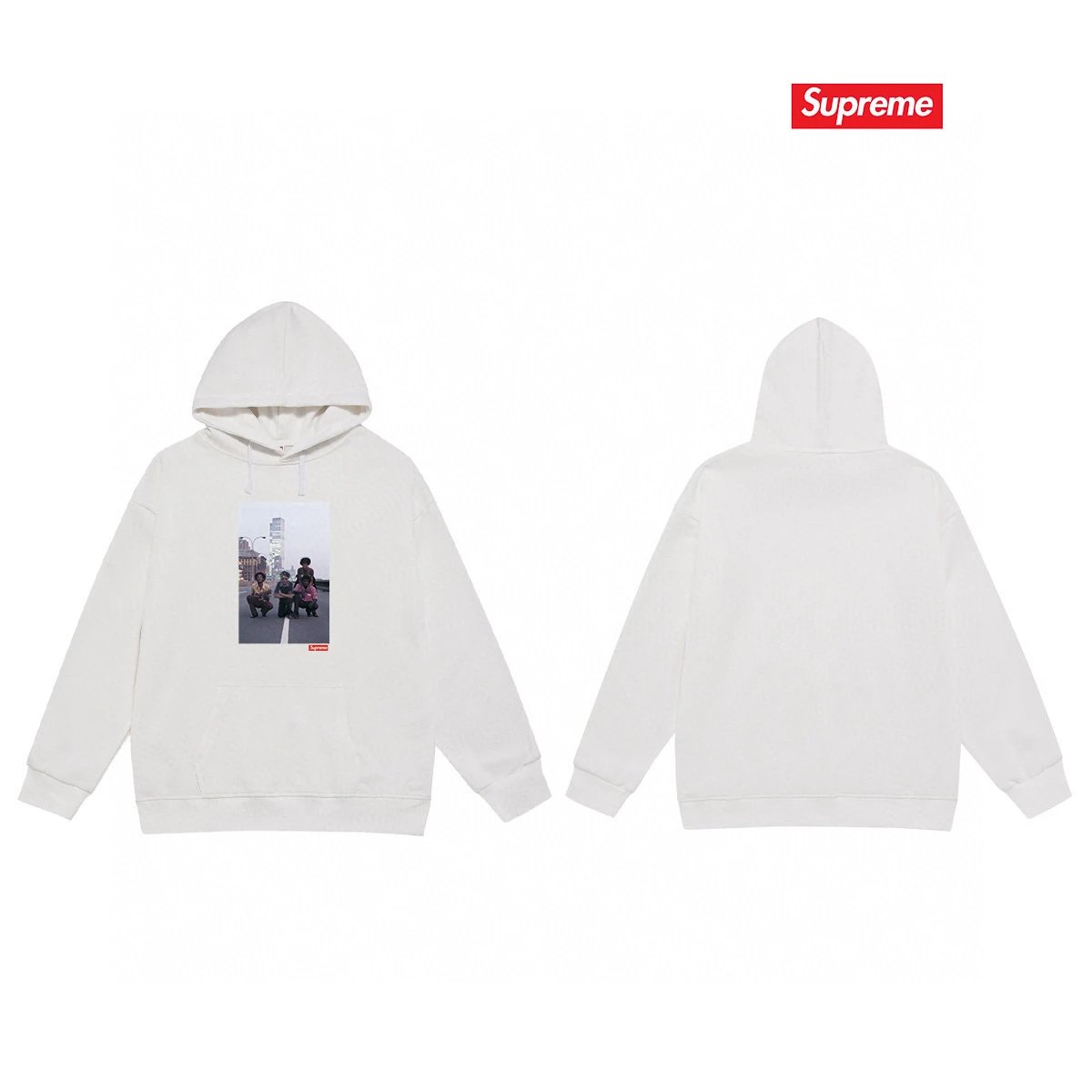 Supreme Hoodies & Sweatshirts Fleece-lined hooded sweatshirt with logo graphic — 15-2 Fleece-lined style