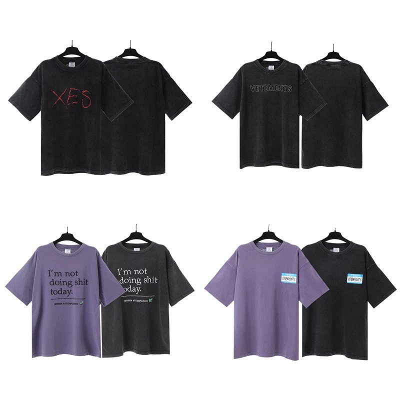Vetements T-Shirts Washed graphic logo print image 3