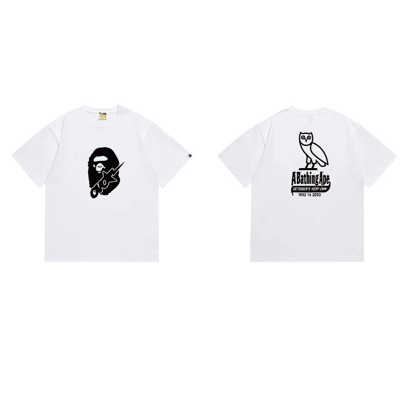 BAPE T-Shirts Graphic Print Crewneck T-Shirt — 1232 white