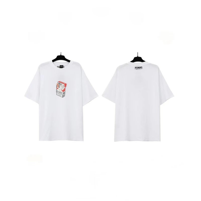 Vetements T-Shirts Washed graphic logo print — White Cat Box 7019