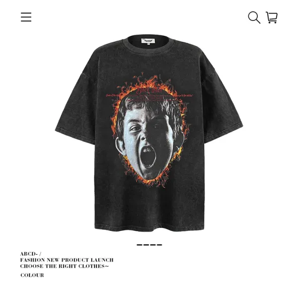 Design Blackened Flame Scream Graphic T-Shirt - 1