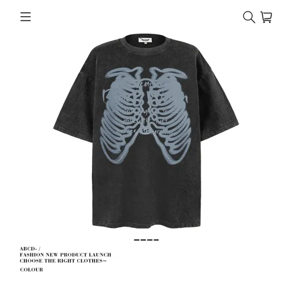 Design Ribcage Graphic Oversized T-Shirt Black - 1