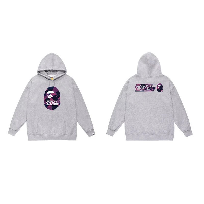 BAPE Hoodies & Sweatshirts Ape Head Graphic Pullover Hoodie — 7050 gray