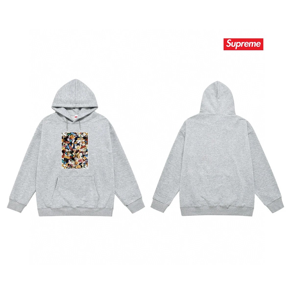 Supreme Hoodies & Sweatshirts Fleece-lined hooded sweatshirt with logo graphic — 14-3 Fleece-lined style
