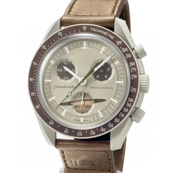 Omega Speedmaster Moonwatch Chronograph Beige Dial Brown Tachymeter Watch Watches - 1