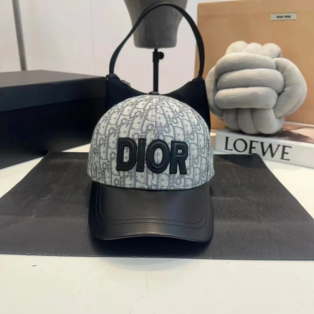 Dior Hats Oblique Monogram Baseball Cap with Leather Brim image 4