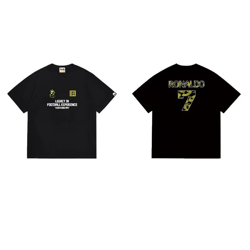 BAPE T-Shirts Graphic Print Crewneck T-Shirt — 1247 black