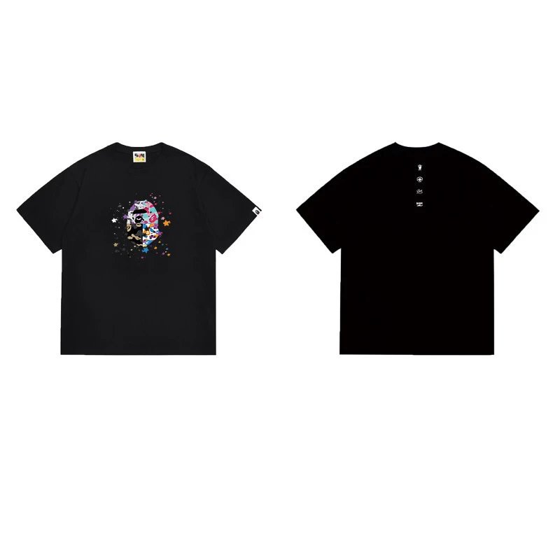 BAPE T-Shirts Graphic Print Crewneck T-Shirt — 1245 Black