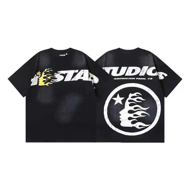 Hellstar T-Shirts Washed graphic T-shirt — 681 Washed old black