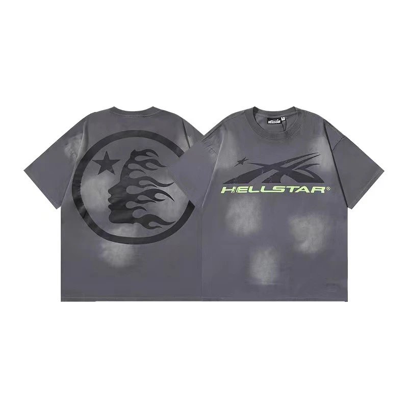 Hellstar T-Shirts Washed graphic T-shirt — 695 Washed old black