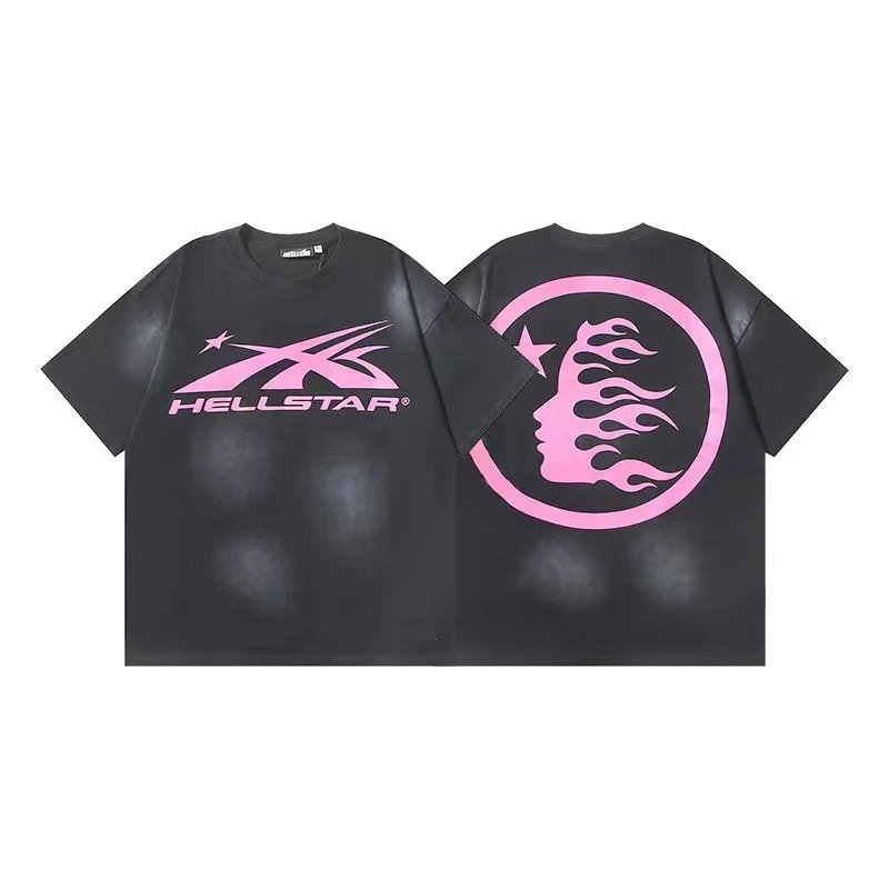 Hellstar T-Shirts Washed graphic T-shirt — 661 Washed old black