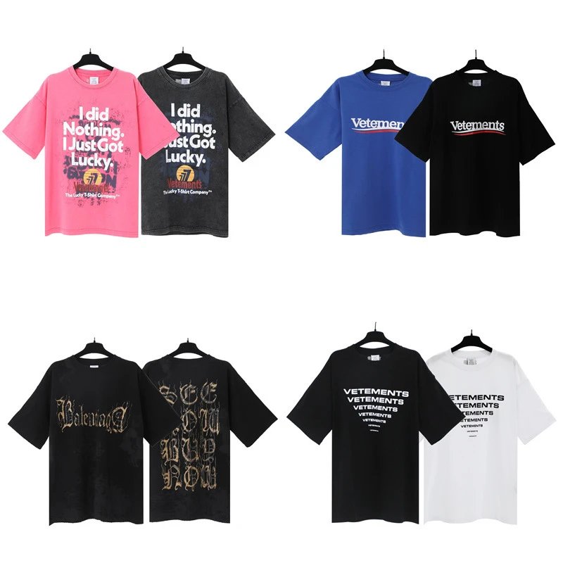Vetements T-Shirts Washed graphic logo print image 4