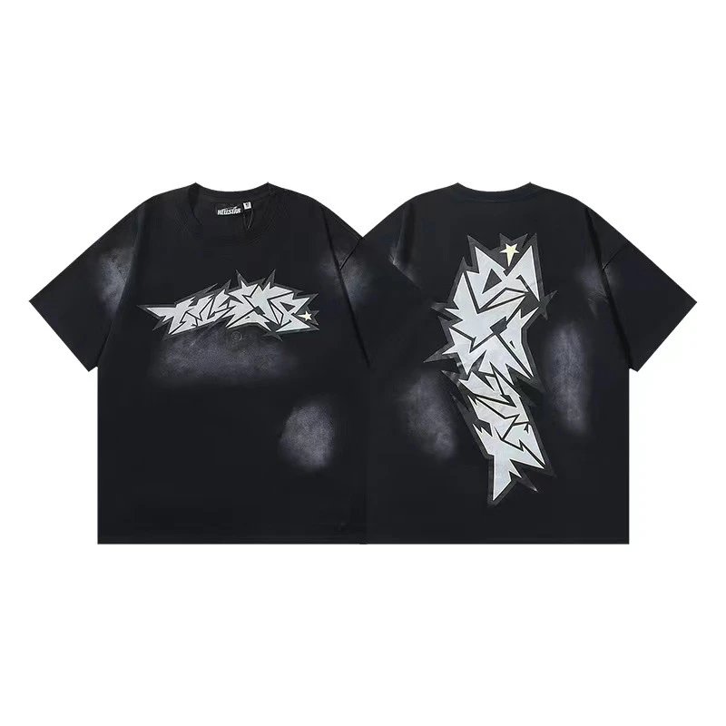 Hellstar T-Shirts Washed graphic T-shirt — 657 Washed old black