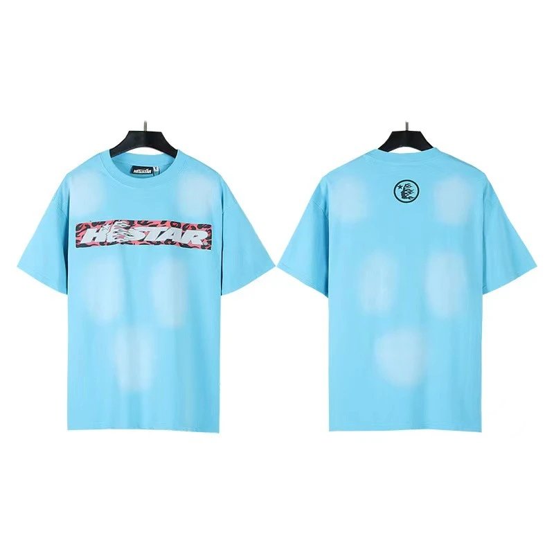 Hellstar T-Shirts Washed graphic T-shirt — 678 Washed Old Blue