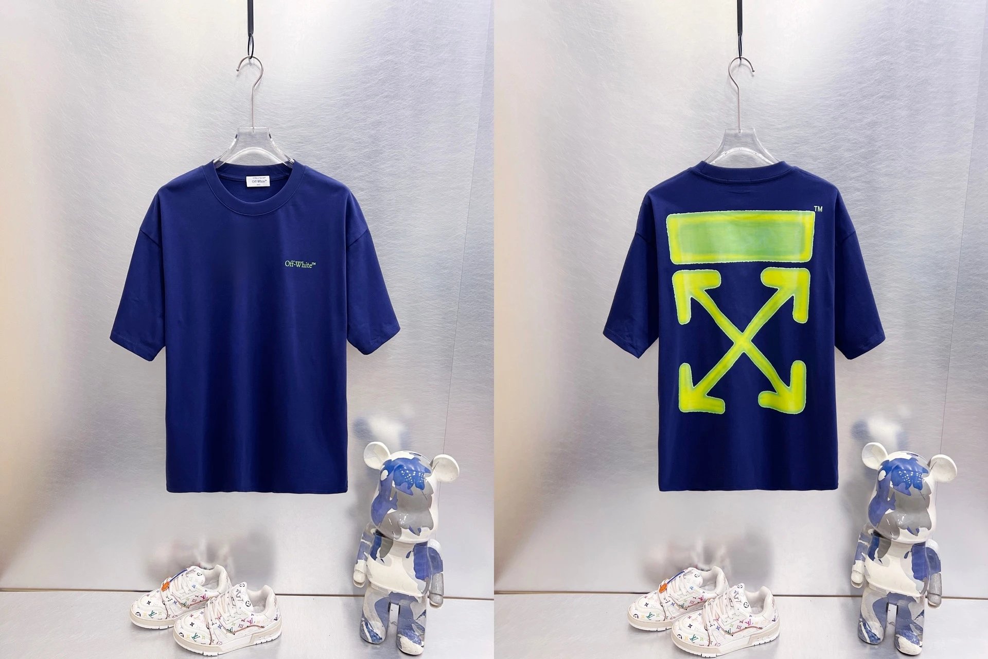 Off-White T-Shirts Oversized graphic-print short-sleeve — 9277 Dark blue