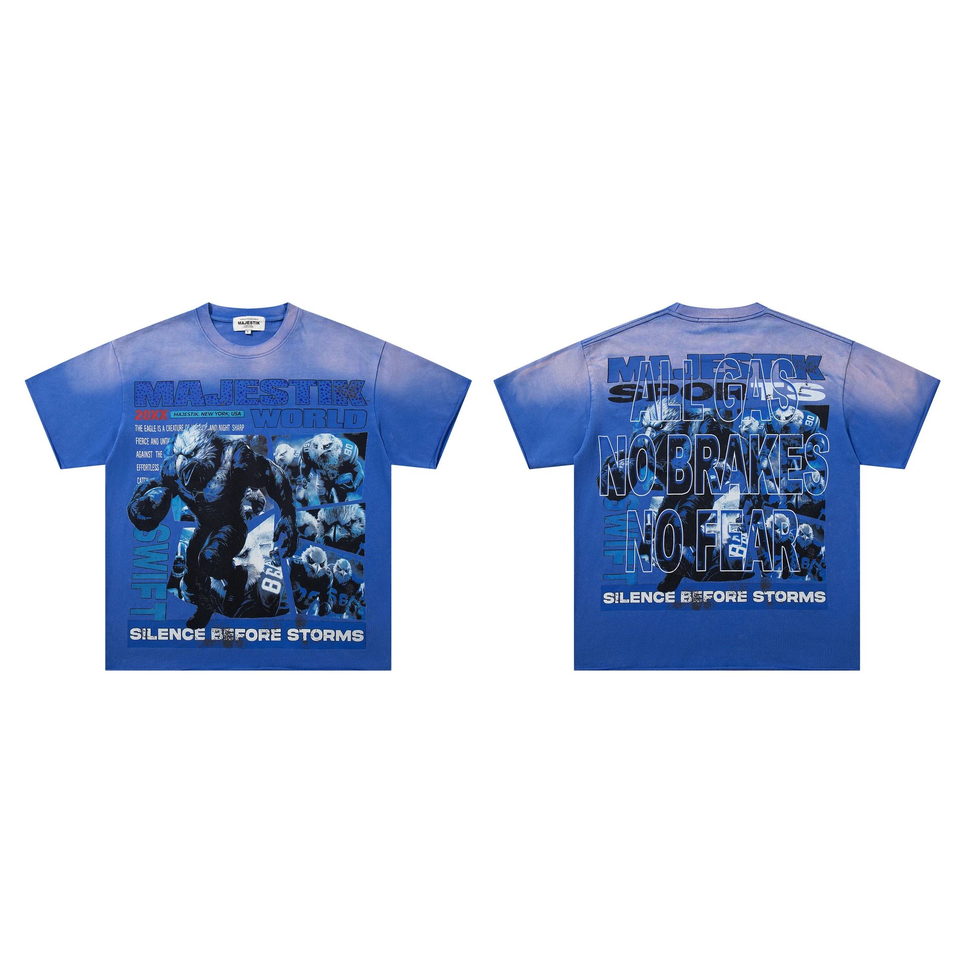 Majestik T-Shirts Graphic Print — M 2629 Blue