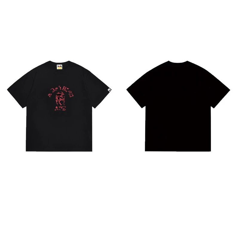 BAPE T-Shirts Graphic Print Crewneck T-Shirt — 1234 black