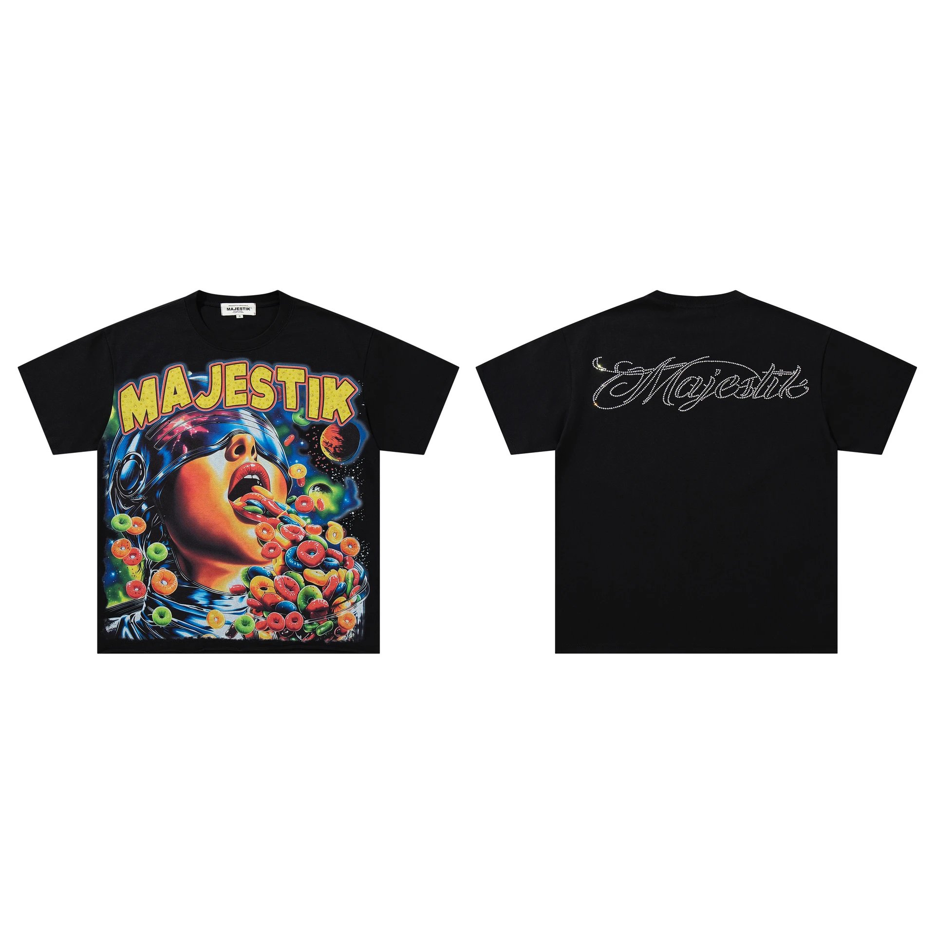 Majestik T-Shirts Graphic Print — M 2647 Black