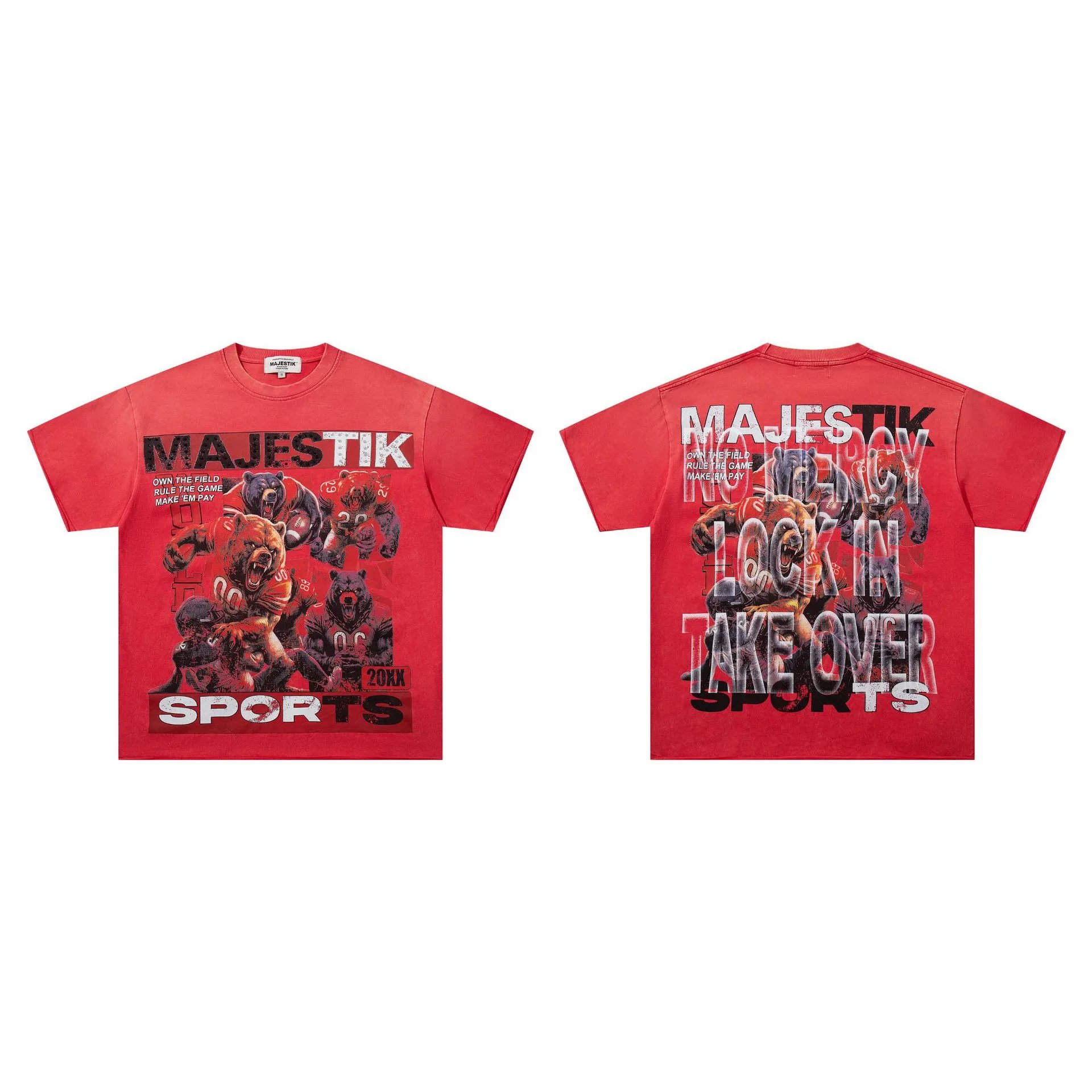 Majestik T-Shirts Graphic short-sleeve T-shirt — M 2634 Red
